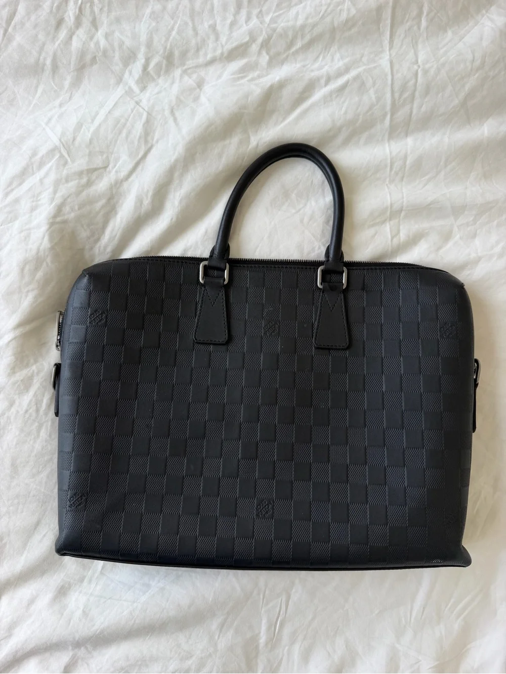 Louis Vuitton Black Damier Graphite Leather Laptop Briefcase